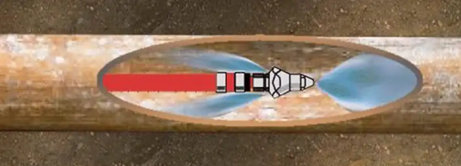 Professional hydro jetting equipment used for thorough drain and sewer line cleaning