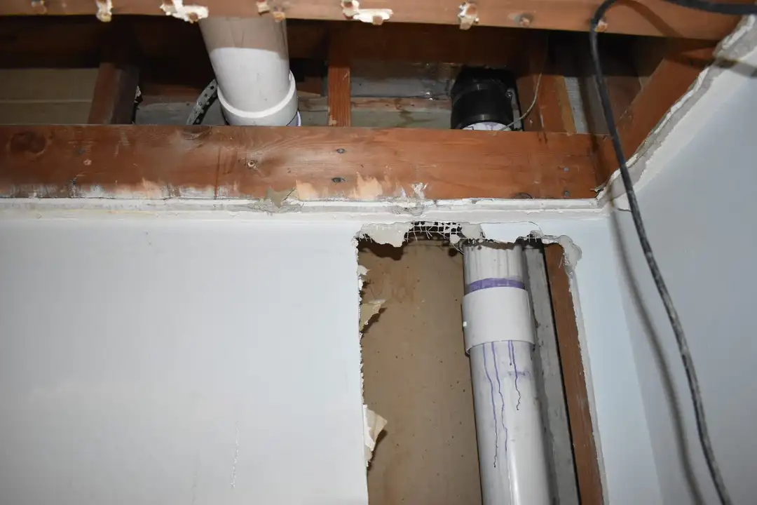 Completed cast iron to PVC pipe replacement project