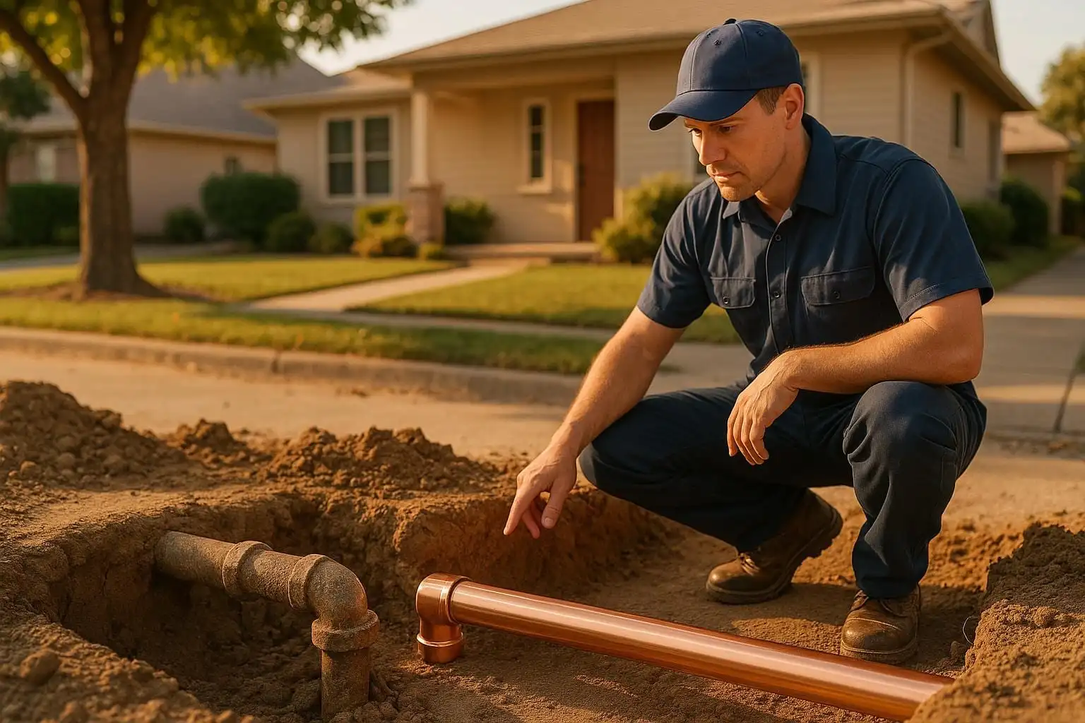 Corroded underground water lines causing low water pressure - Hernandez Plumbing repair