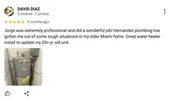 Carlos M., satisfied Hernandez Plumbing customer from Coral Way, Miami